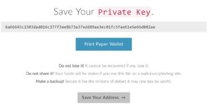 Shranjevanje zasebnega ključa na papirnato denarnico