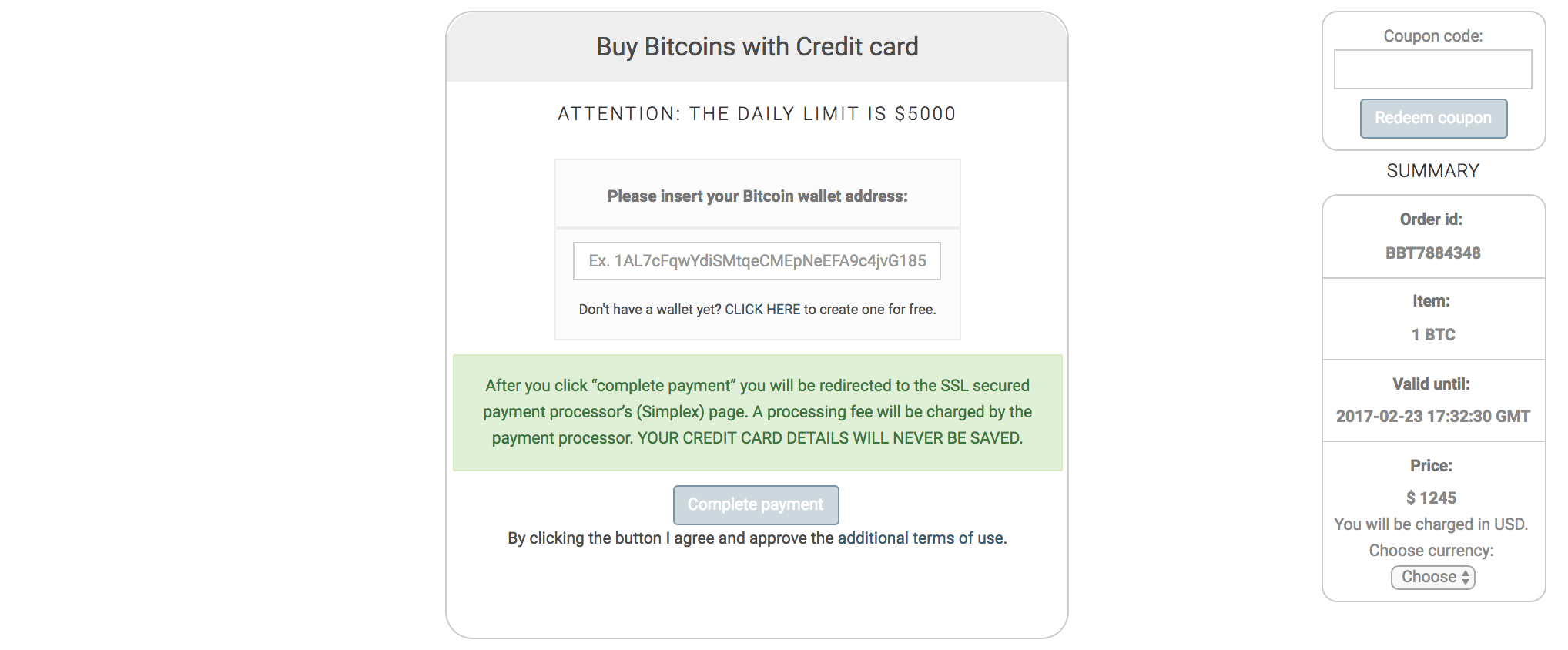 koop bitcoin portemonnee