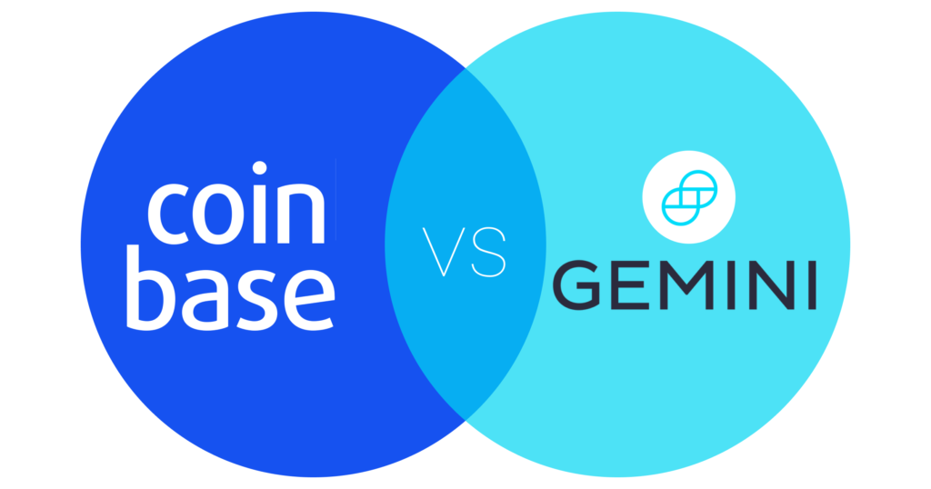 Coinbase vs Gemini sammenligning