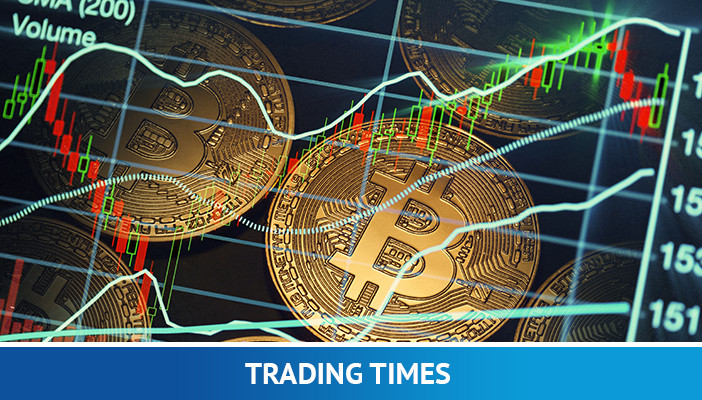 prekybos laikas, kriptovaliutos keitimas, bitkoinas ir kainų grafikas