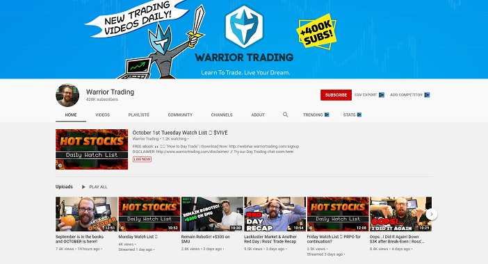 válečník obchodování youtube