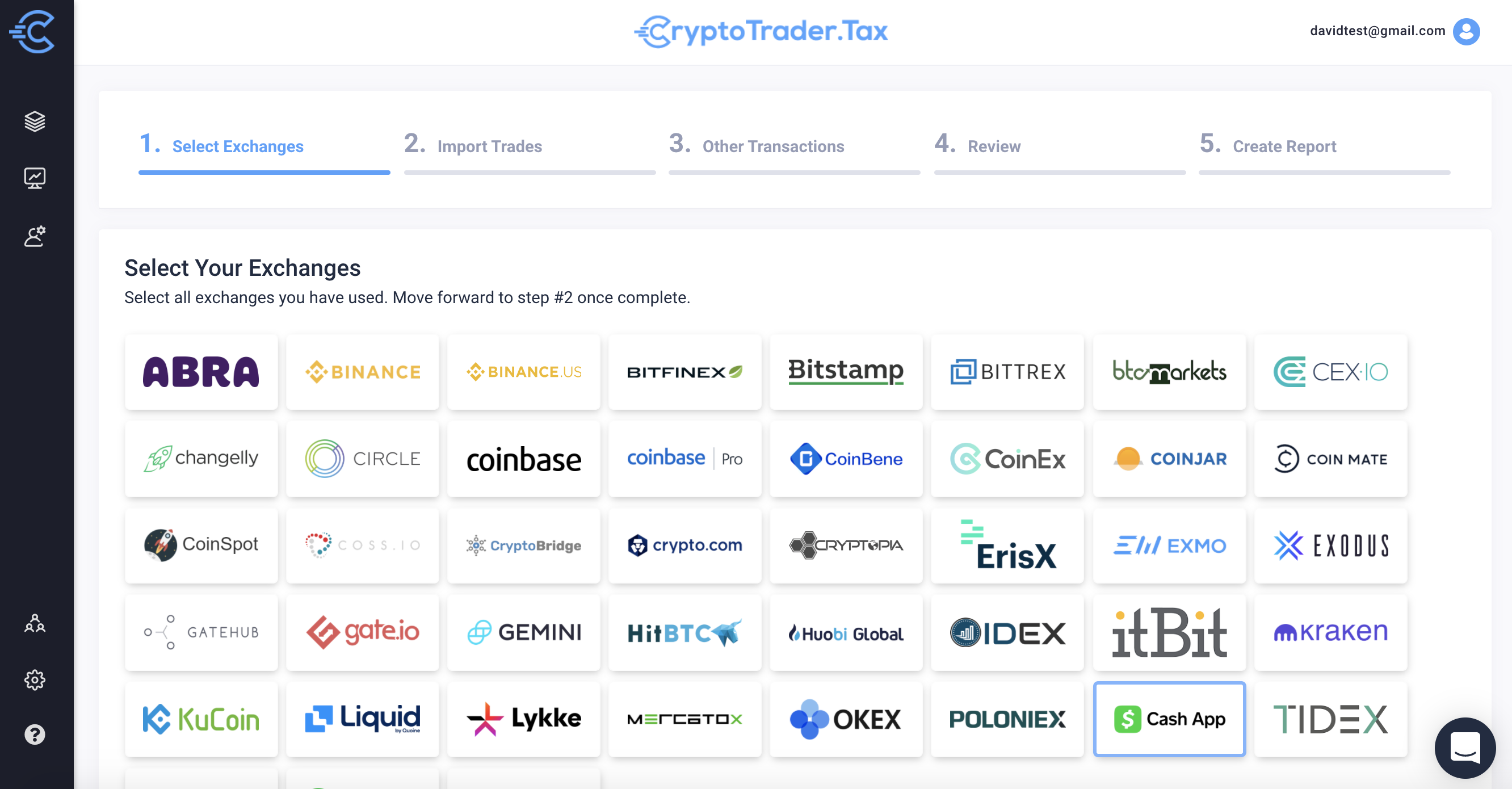 „CryptoTrader.Tax Cash App“