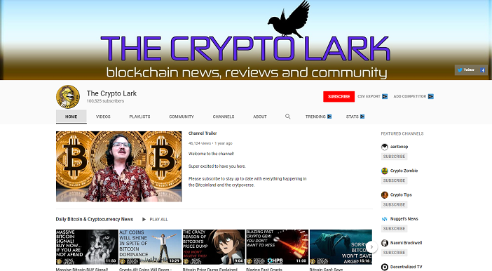 crypto leeuwerik youtube-kanaal, crypto-youtubers